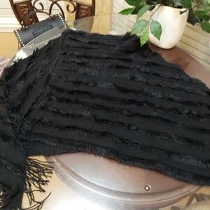 Jon & Anna Black Textured Shawl Poncho One Size